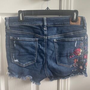 American Eagle Next Level Stretch Demin Embroidered Shorts